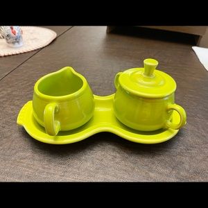 Fiesta ware sugar and creamer